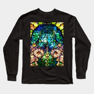 Stained Glass Lotus Flower Long Sleeve T-Shirt